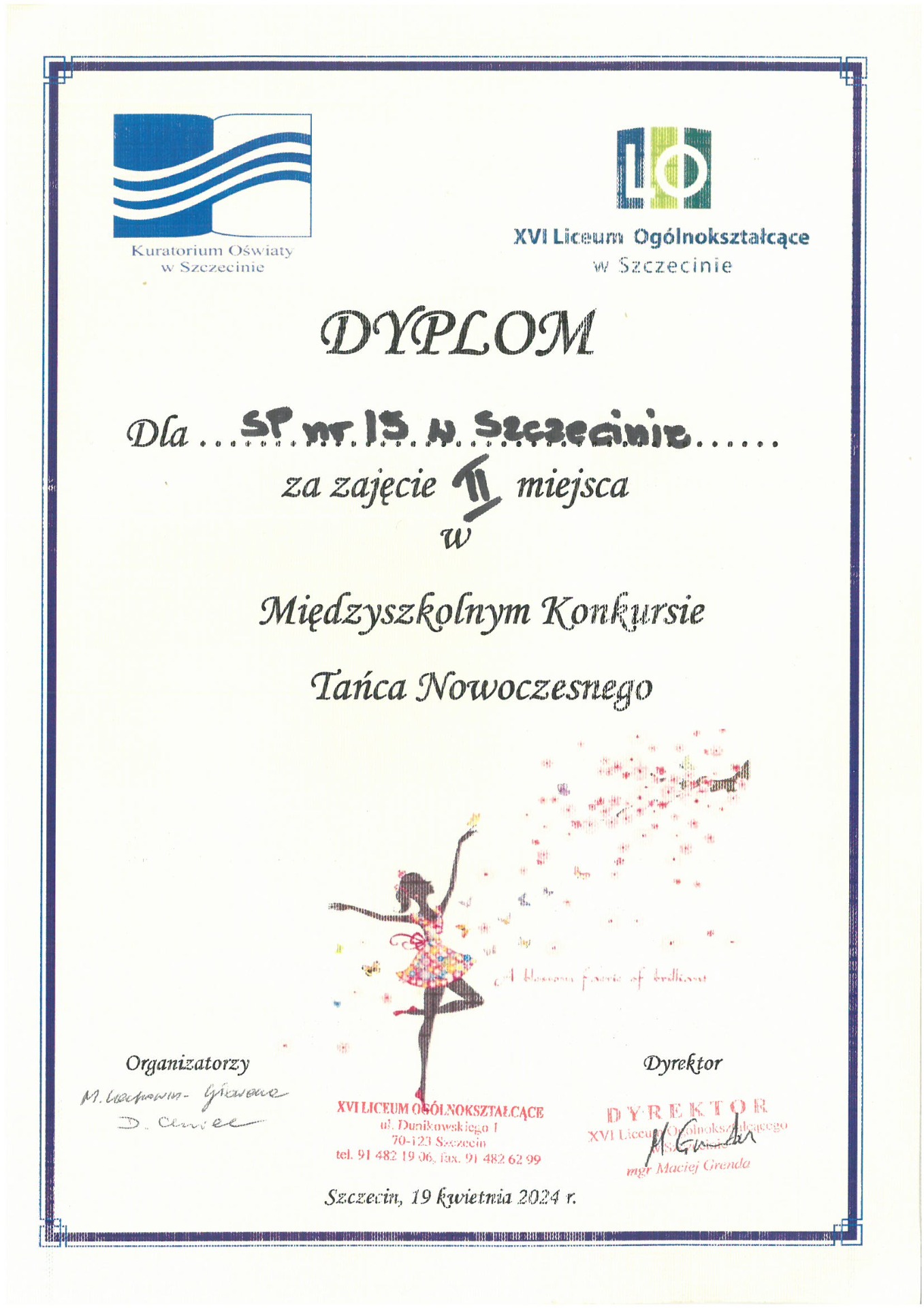 Sukces tancerzy z SP 15 pod kierunkiem p. Darii Czai - Obrazek 1