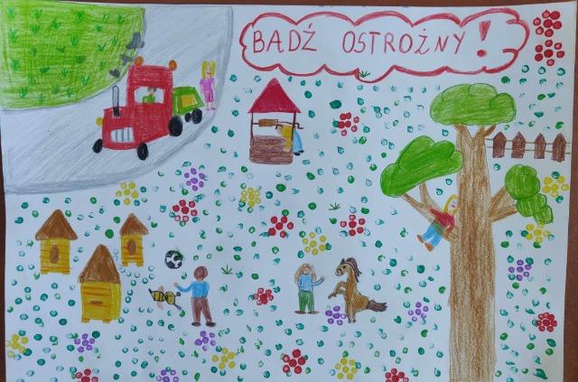 Prace uczniów wykonane na konkurs KRUS "Bezpiecznie na wsi mamy, bo o zdrowie dbamy"  - Obrazek 2