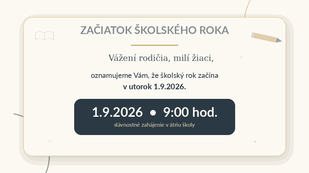 Začiatok školského roka 2026/2027 - Obrázok 1
