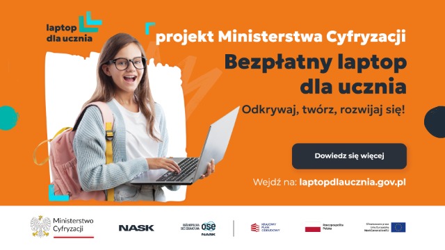 Projekt Ministerstwa Cyfryzacji "Bezpłatny laptop dla ucznia" - Obrazek 1