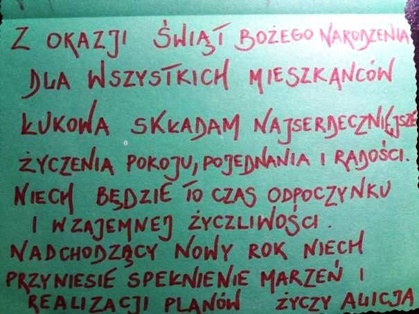 Konkurs plastyczno -literacki "Świąteczne życzenia dla mieszkańców Łukowa" - Obrazek 2
