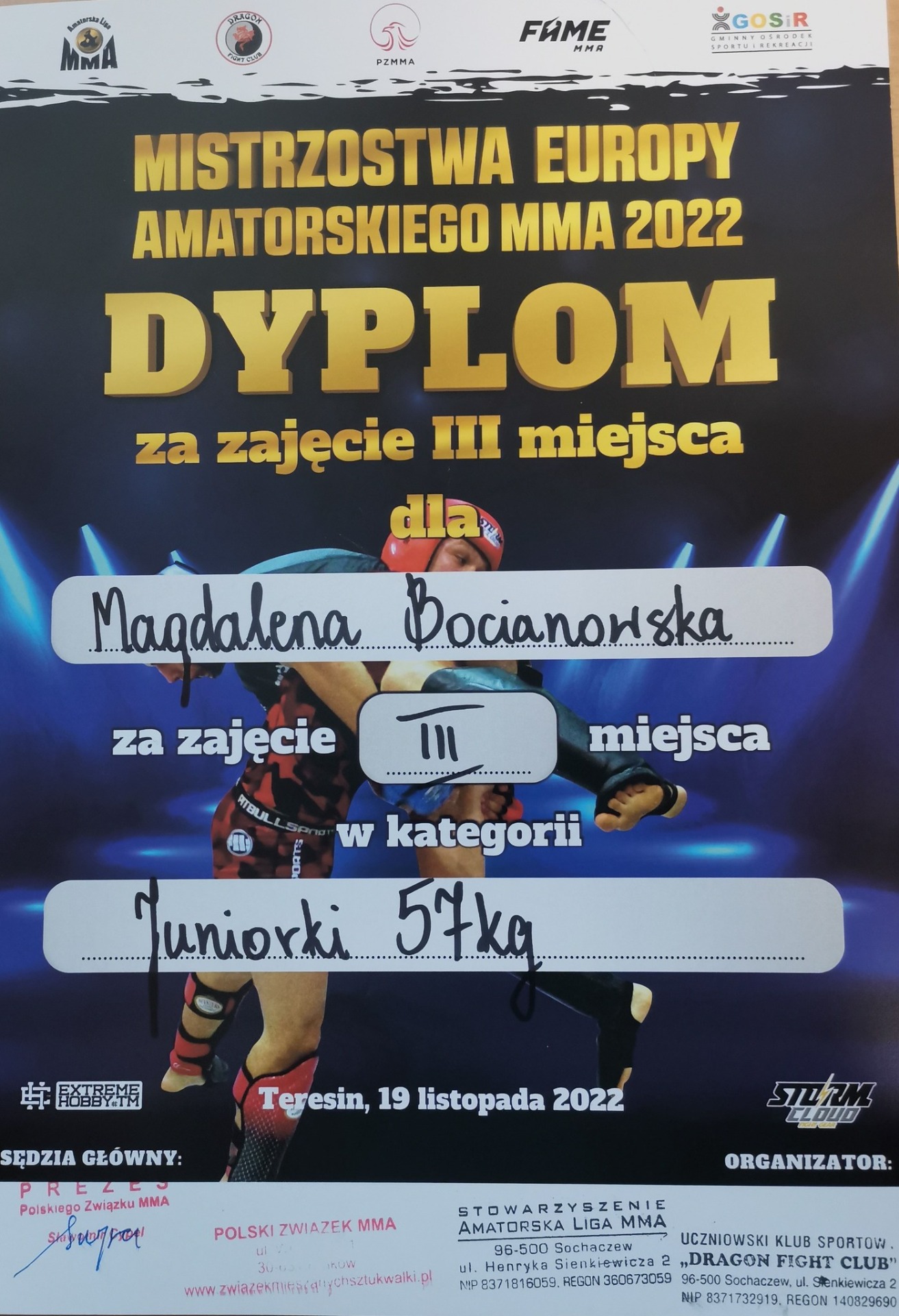 Brązowy medal Mistrzostw Europy w MMA dla Magdy Bocinowskiej - Obrazek 3