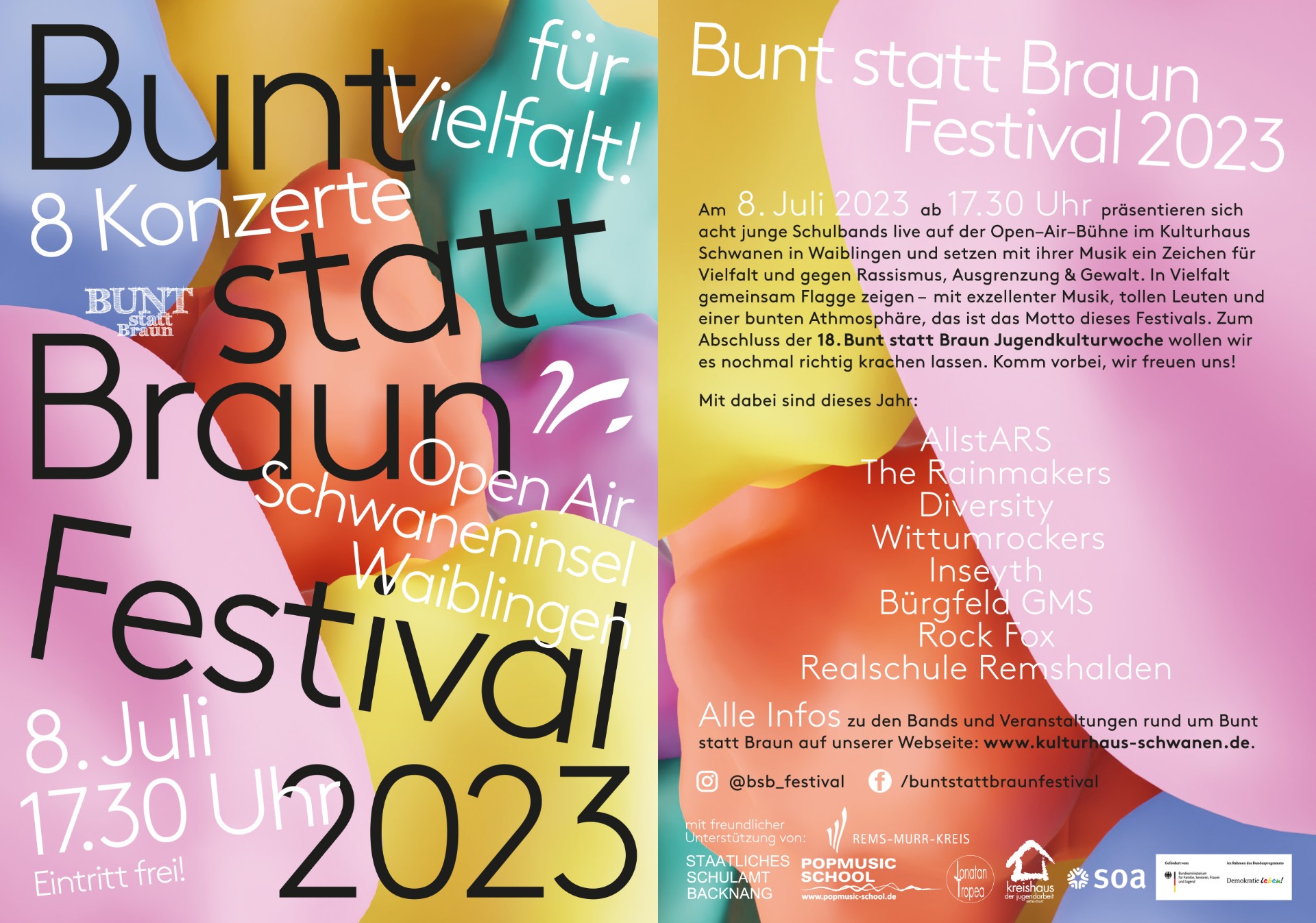 Die Schulband der GMS Rainbrunnen spielt auf dem Bunt statt Braun Festival 2023! - Bild 1