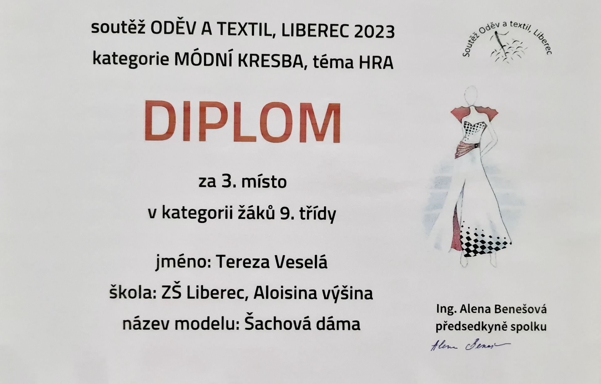 ODĚV A TEXTIL, LIBEREC 2023, soutěž v oděvní a textilní tvorbě pro základní a střední školy - Obrázek 1
