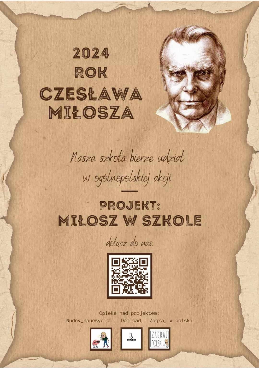 "MIŁOSZ W SZKOLE" - 2024 rok Czesława Miłosza - Obrazek 1