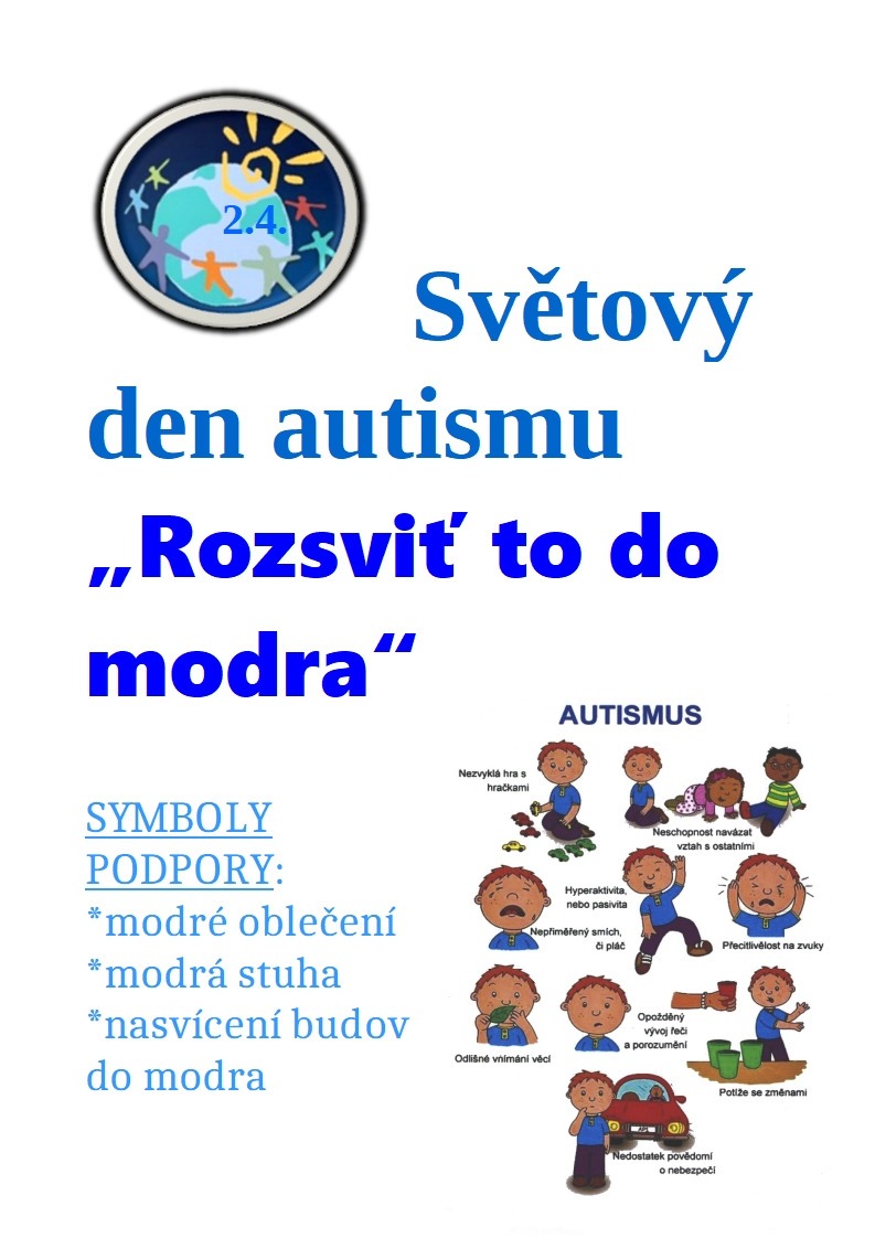 Světový den porozumění autismu - „Rozsviť to do modra“ - Obrázek 2