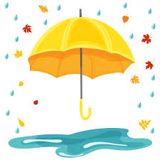 Żółty Parasol W Deszczu W Płaskim Stylu Na Białym Tle | Premium Wektor