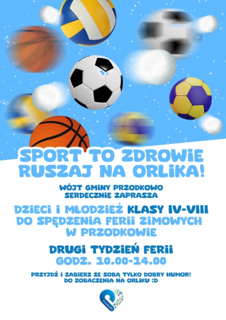 Wójt Gminy Przodkowo zaprasza na sportowe ferie na Orliku - Obrazek 1